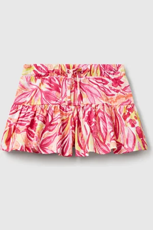 Benetton Benetton, Shorts Rosa Con Stampa Tropicale