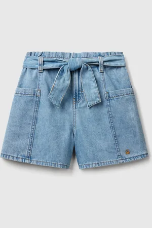 Benetton Benetton, Bermuda Paperbag Di Jeans Leggero