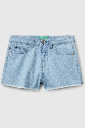 Benetton Benetton, Pantaloni Corti Di Jeans Con Sfrangiatura
