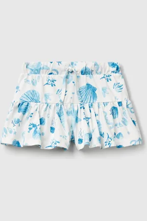Benetton Benetton, Shorts Bianchi Con Conchiglie Blu