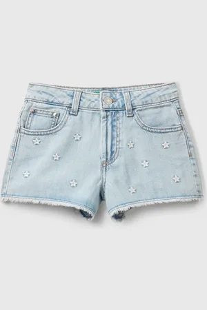 Benetton Benetton, Shorts Di Jeans Con Ricami Stelle