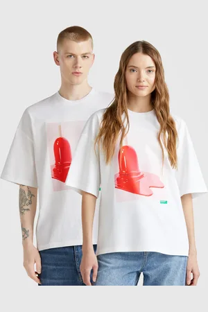 Benetton Benetton, Maglietta Con Stampa Gelato 100% Cotone