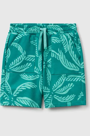 Benetton Benetton, Shorts Verdi Con Stampa Tropicale