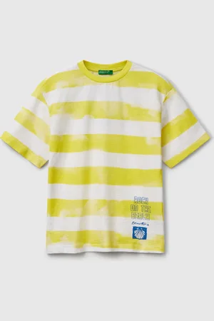 Benetton Benetton, T-shirt A Righe Con Stampa Davanti E Dietro