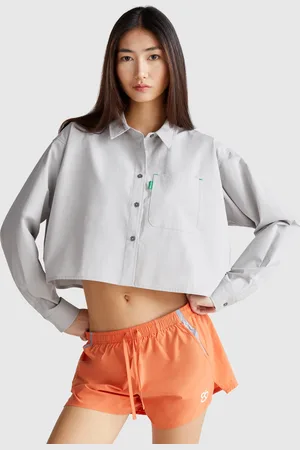 Benetton Benetton, Camicia Cropped A Righe