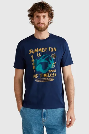 Benetton Benetton, Maglietta Blu Notte Con Grafica