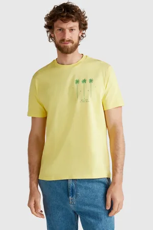 Benetton Benetton, Maglietta Gialla Con Grafica