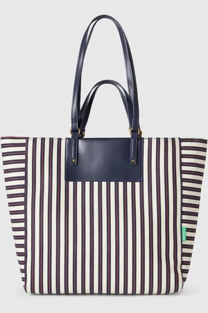 Benetton Benetton, Tote Bag A Righe Blu E Bianche