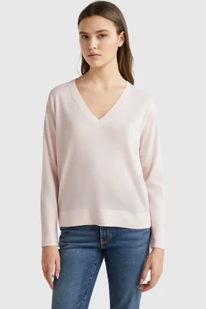 Benetton Benetton, Maglia Con Scollo A V In Pura Lana Merino