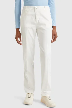 Benetton Benetton, Chino Slim Fit In Cotone Bianco Panna