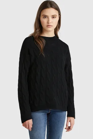 Benetton Benetton, Maglia Con Trecce In Misto Cashmere