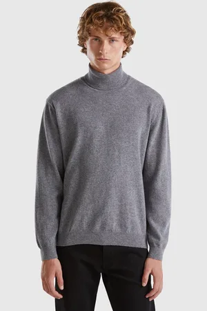 Benetton Benetton, Dolcevita Grigio Scuro In Pura Lana Merino