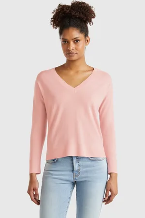 Benetton Benetton, Maglia Con Scollo A V In Pura Lana Merino