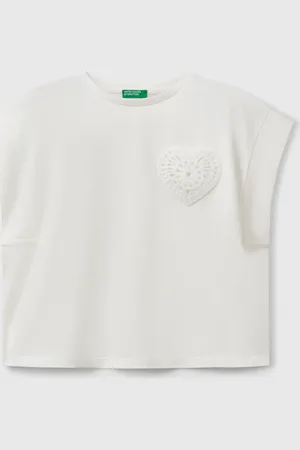 Benetton Benetton, T-shirt Con Patch Macramè