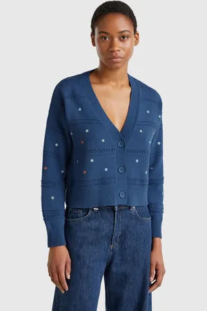 Benetton Benetton, Cardigan Con Fiori Ricamati