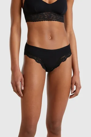 Benetton Benetton, Slip Fianco Alto Con Inserti In Pizzo