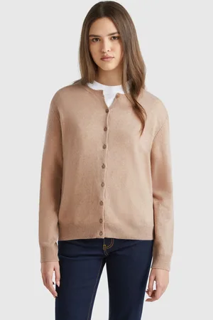 Benetton Benetton, Cardigan Girocollo In Pura Lana Merino