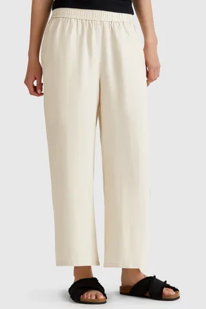 Benetton Benetton, Pantaloni Ampi In Puro Lino
