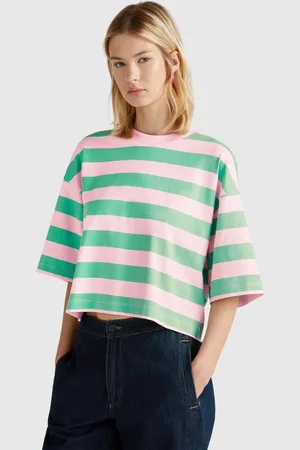 Benetton Benetton, T-shirt A Righe Verdi E Rosa