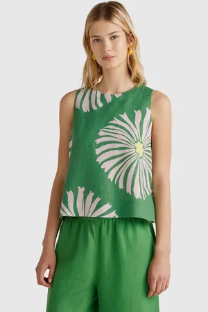 Benetton Benetton, Top Stampato In Puro Lino