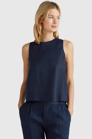 Benetton Benetton, Top Smanicato In Puro Lino