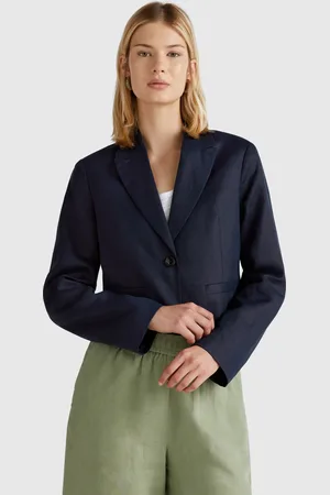Benetton Benetton, Blazer Corto In Puro Lino