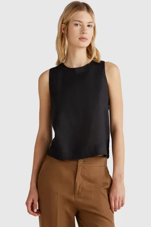 Benetton Benetton, Top Smanicato In Puro Lino