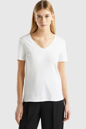 Benetton Benetton, T-shirt In Puro Cotone Con Scollo A V