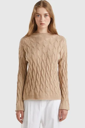 Benetton Benetton, Maglia Con Trecce In Misto Cashmere