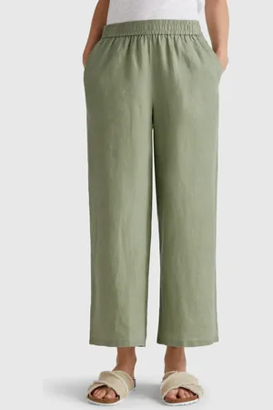 Benetton Benetton, Pantaloni Ampi In Puro Lino