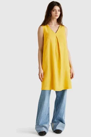 Benetton Benetton, Vestito Smanicato In Puro Lino