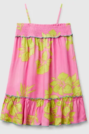 Benetton Benetton, Vestito Fluido Con Stampa Fiori