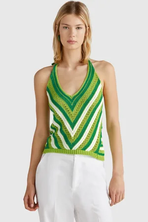 Benetton Benetton, Top A Righe Crochet