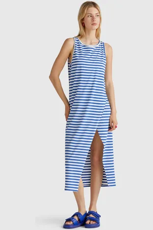 Benetton Benetton, Vestito A Righe Con Spacco