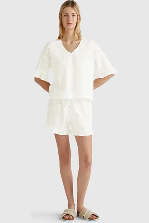 Benetton Benetton, Pigiama Con Ricami Fiori
