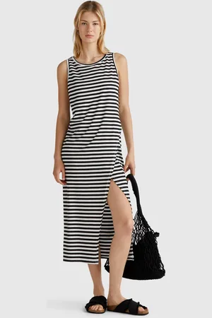 Benetton Benetton, Vestito A Righe Con Spacco