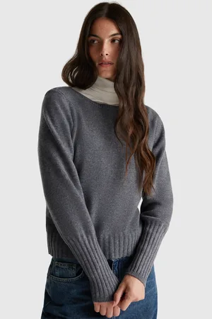 Maglione Donna UNITED COLORS OF BENETTON - In Lana 100%, Scollo A Barchetta, Morbido E Caldo - Foto 9