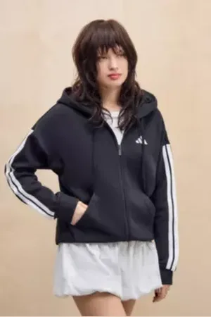 adidas 3-Stripes Full Zip Hoodie in a Urban Outfitters