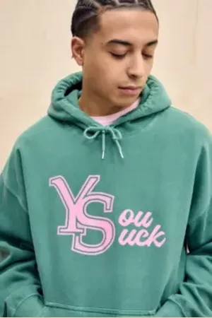Urban Outfitters UO Green You Suck Hoodie di in