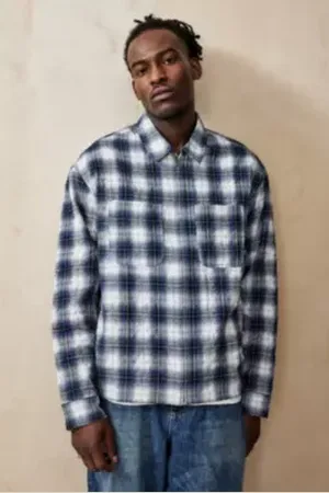 Urban Outfitters Camicia con Zip Blu Temp Surf Co Esclusiva UO a