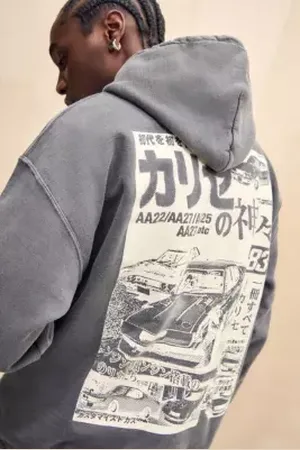 Urban Outfitters UO Washed Black Car Hoodie di in