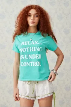 Urban Outfitters UO Relax Nothing Is Under Control T-Shirt di in