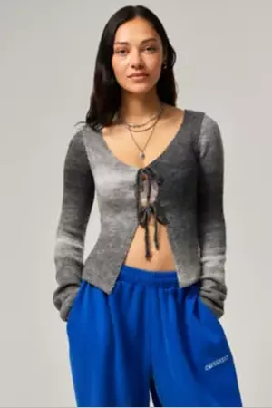 Urban Outfitters Top Annodata Tie-Front Sanded Space-Dye UO di in