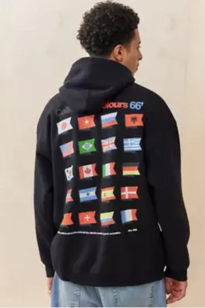 Urban Outfitters UO Black Flags Hoodie di in