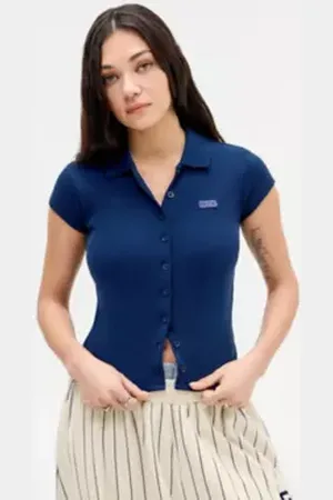 iets frans... Iets frans. Short Sleeve Button-Through Polo Shirt in a Urban Outfitters