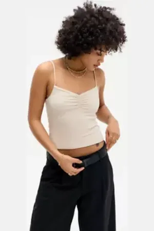 Silence + Noise Luna Ruched-Front Cami in