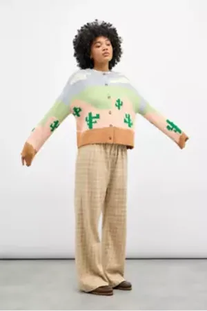 Urban Outfitters UO Cactus Crew Neck Cardigan di in