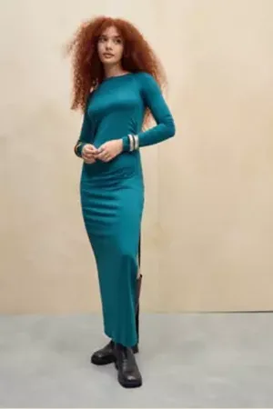 Silence + Noise Nora Slash Backless Maxi Dress in a Urban Outfitters