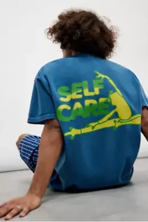Urban Outfitters UO Blue Self Care Frog T-Shirt di