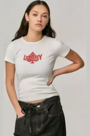 Urban Outfitters UO Lucky Spade Baby T-Shirt di in